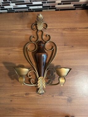 Gold and Brown Decorative Wall Sconce - Elegant Home Wall Decor